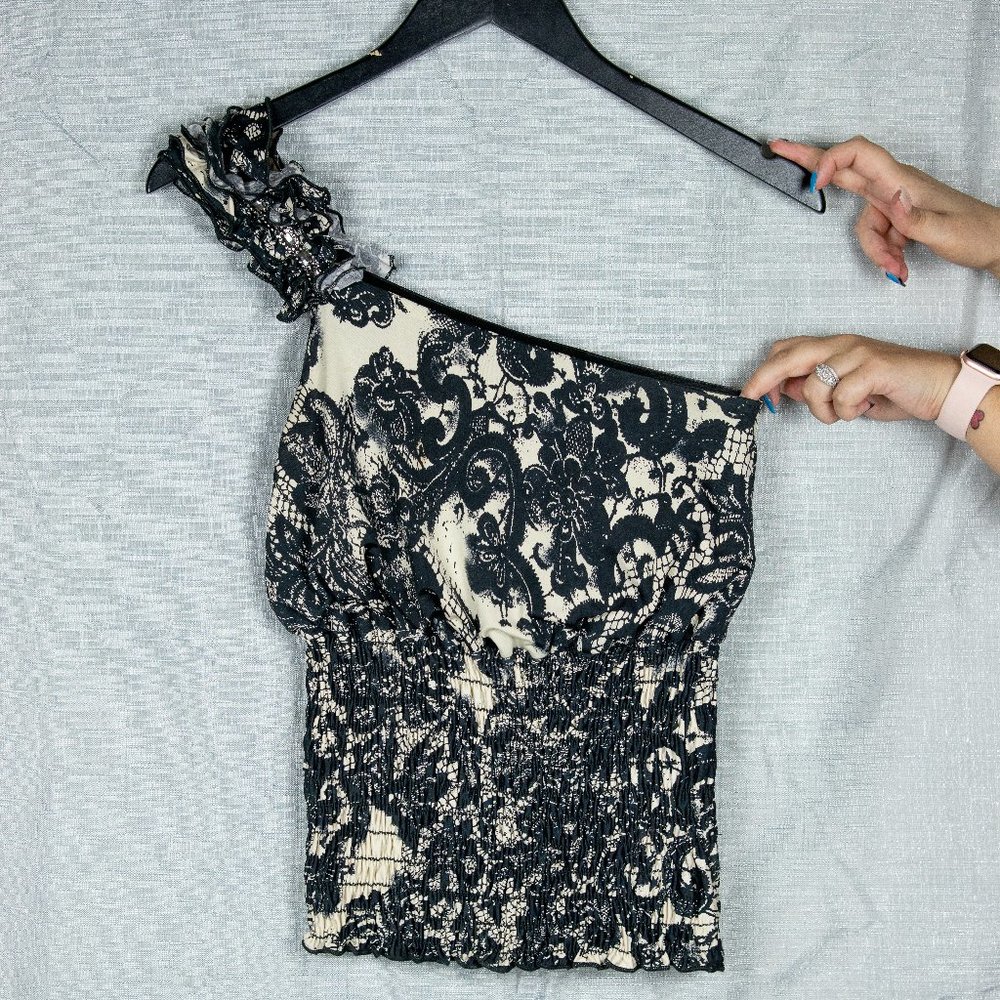 One Shoulder Flower Top